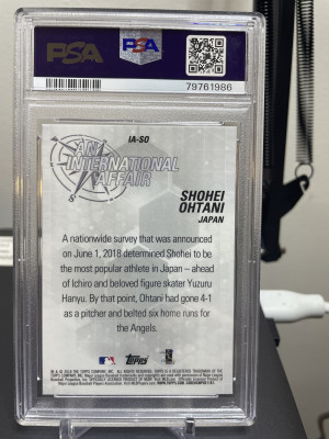 Shohei Ohtani 2018 Topps Chrome International affair back