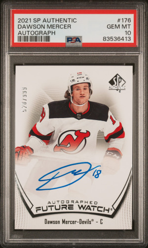 2021 Sp Authentic Dawson Mercer Future Watch Auto /999 PSA 10 front