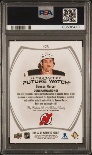 2021 Sp Authentic Dawson Mercer Future Watch Auto /999 PSA 10 back
