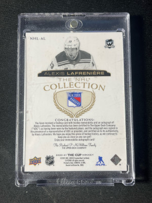 2020-21 The Cup Alexis Lafreniere The NHL Collection Rookie Patch Auto /35 back