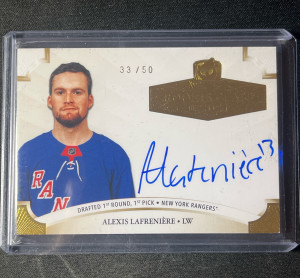 2020 The Cup Alexis Lafreniere Gold Rookie Auto /50 front