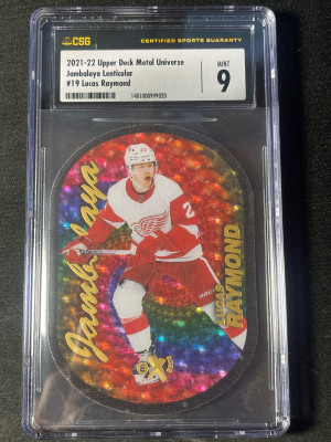 2021 Metal Universe Lucas Raymond Jambalaya Rookie CSG 9 front