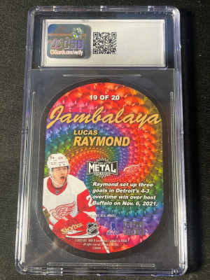2021 Metal Universe Lucas Raymond Jambalaya Rookie CSG 9 back