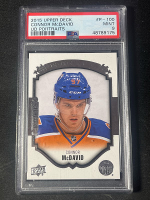 2015 UD Connor McDavid Portraits Rookie PSA 9 front