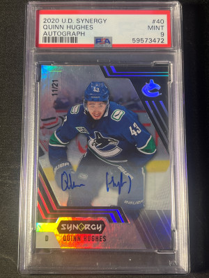 2020 Synergy Quinn Hughes Auto /21 PSA 9 front