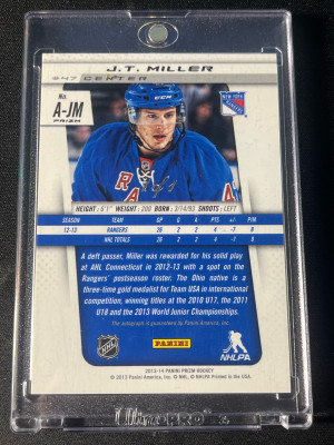 2013 Panini Prizm J.T. Miller Black Finite Rookie Auto 1/1 back