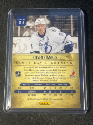 2012 Panini Prime Steven Stamkos Black Base 1/1 back