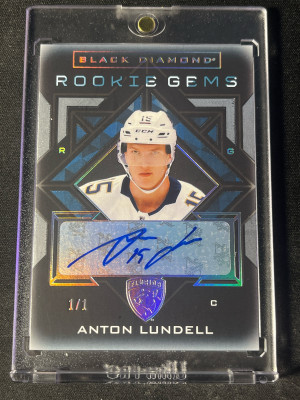 2021 Black Diamond Anton Lundell Rookie Gems Auto 1/1 front