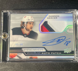2022 Premier Dawson Mercer Rookie Patch Auto /99 front