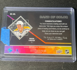 2022 Black Diamond Mario Lemieux Band Of Color Diamonds /22 back