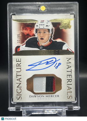 2021-22 UD The Cup Dawson Mercer Signature Materials Rookie Patch Auto /99 front