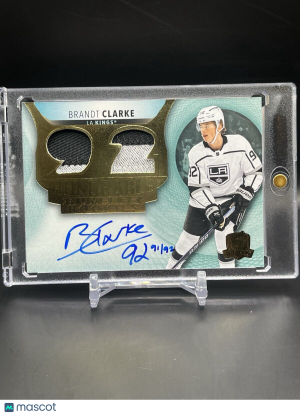 2022-23 UD The Cup Brandt Clarke Honorable Numbers 91/92 Patch Auto Rookie front