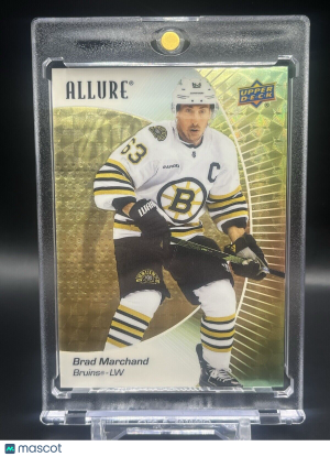 2023-24 UD Allure Brad Marchand Golden Treasures 1/1 #90 One Of One front