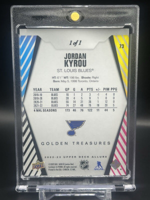 2022-23 UD Allure Jordan Kyrou Golden Treasures 1/1 #73 One Of One back