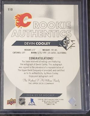 2024-25 SP Rookie Authentics Signatures - DEVIN COOLEY #110 back