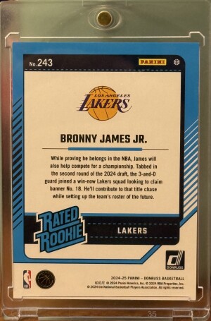 2024-25 Donruss Basketball Bronny James Jr. Rated Rookie Disco 51/75 back