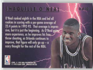 1993 Fleer Ultra Scoring Kings Shaquille O'Neal #8 back
