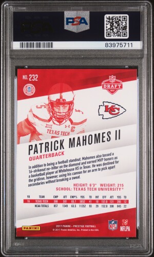 2017 Panini Prestige Patrick Mahomes Ii back