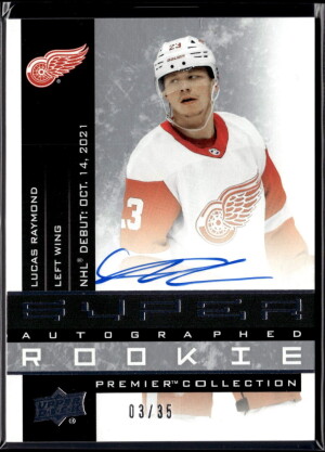 21/22 UD PREMIER SUPER ROOKIE AUTOGRAPH #AAR-LR LUCAS RAYMOND RC (03/35) front
