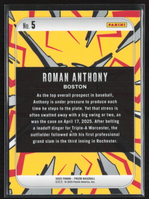 2025 Panini Prizm Baseball Dingers! Roman Anthony #5 back