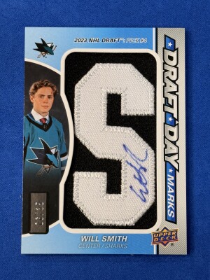 Will Smith Draft Day Marks "S" /35 Rookie Auto 2024-25 SP Game Used front