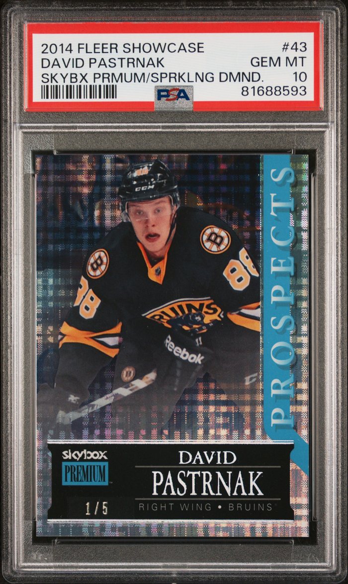 2014 Fleer Showcase David Pastrnak 1/5 PSA 10
